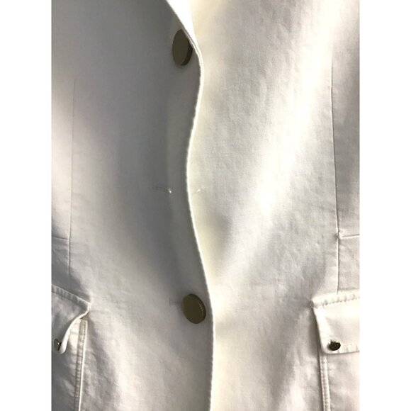 ANTONIO MELANI- WOMENS WHITE BUTTON CLOSURE BLAZER JACKET SIZE 14 - Picture 8 of 8